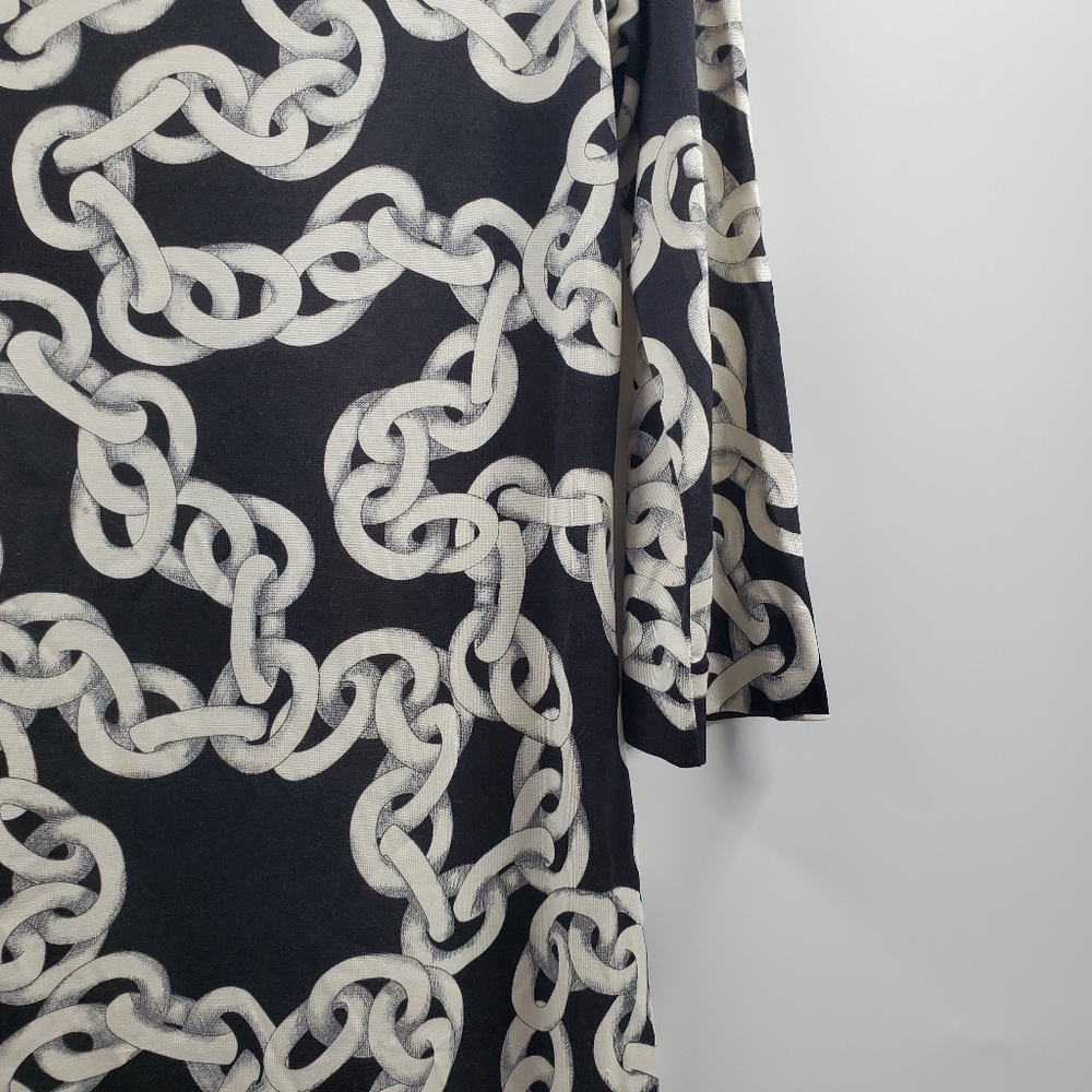 Diane Von Furstenberg RURI Chain Print Dress Silk Quarter Sleeves Cocktail Dress - Picture 4 of 10